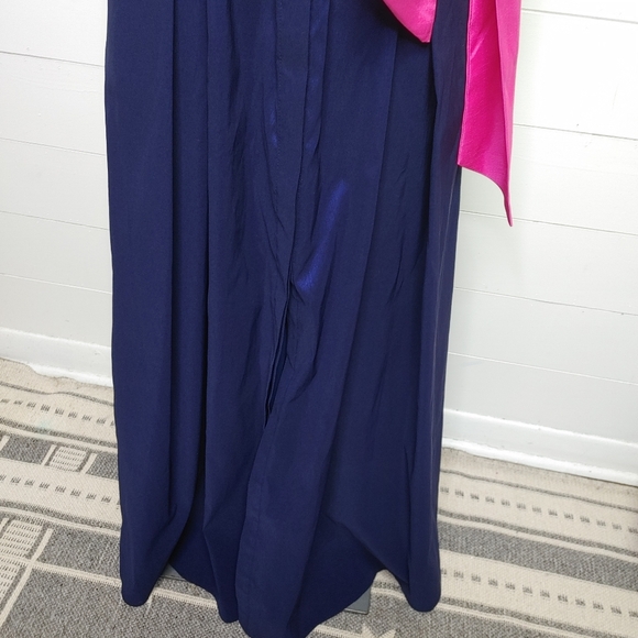 Eliza J Blue Sheen Button Down Maxi Dress Size 10 - Picture 6 of 14